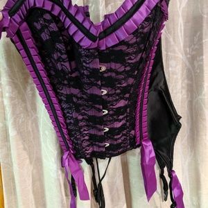 Purple and black corset